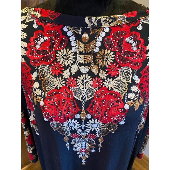 JM Collection Dress Women Plus Size 1X Boat Neck Black Party Dress Formal Fancy - Picture 3 of 9